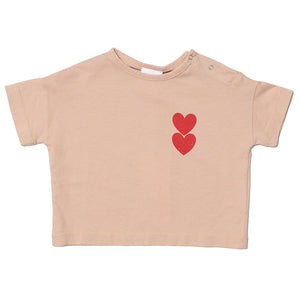 Tee Twin Heart Pink Earth