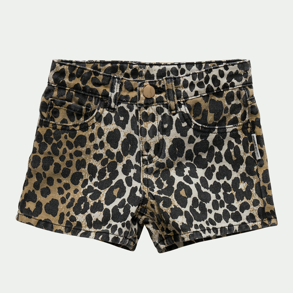 Denim hot sale leopard shorts