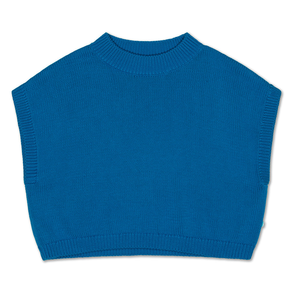 Top Knitted Boxy Bright Blue