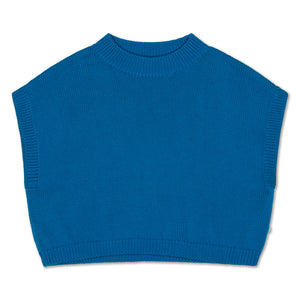 Top Knitted Boxy Bright Blue