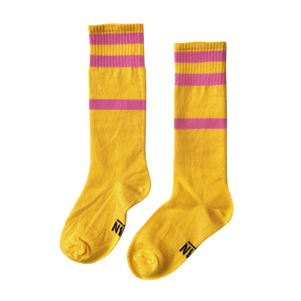 Socks Striped Yellow Pink