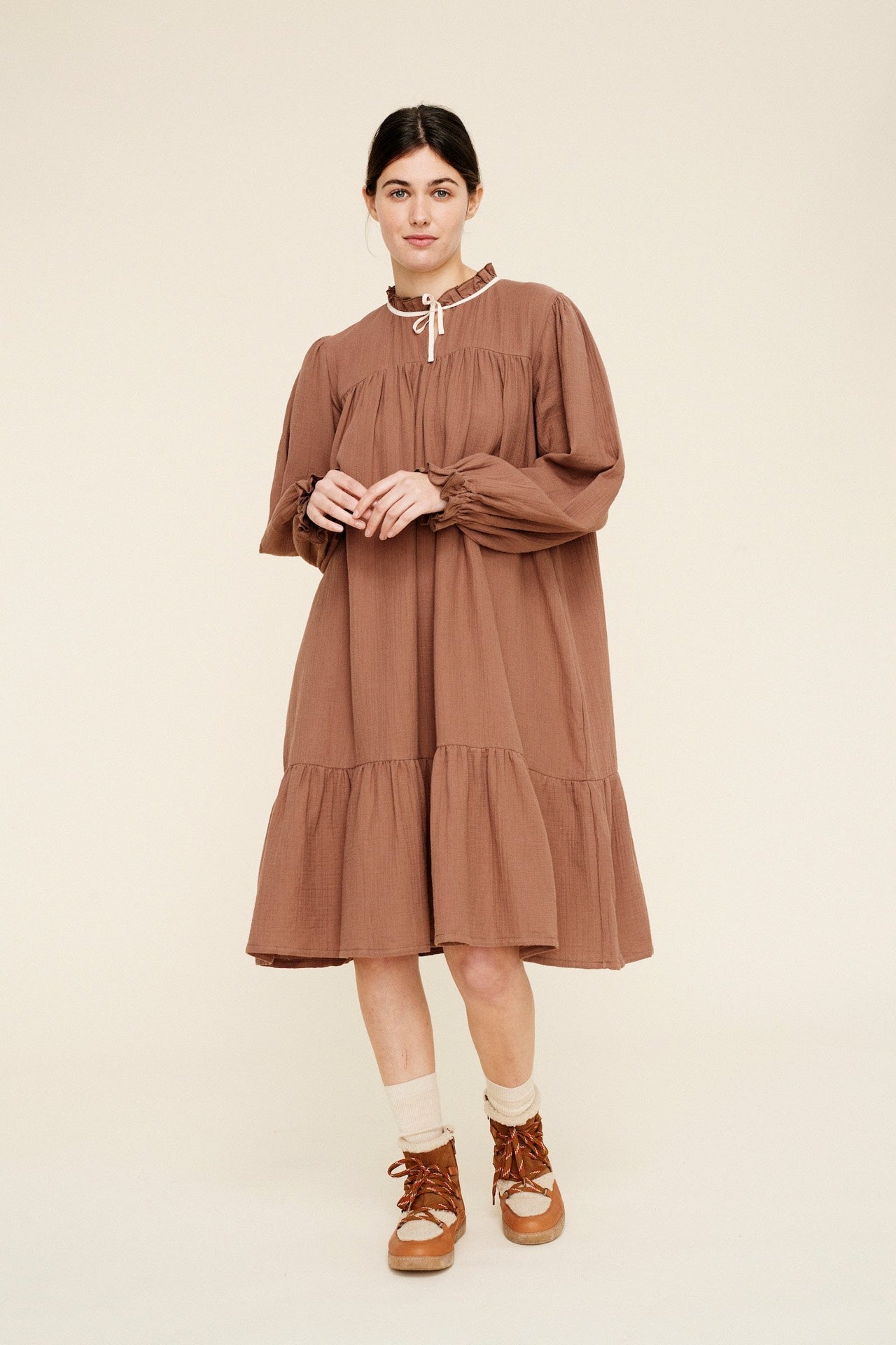 Dress Agatha Light Mahogany Woman