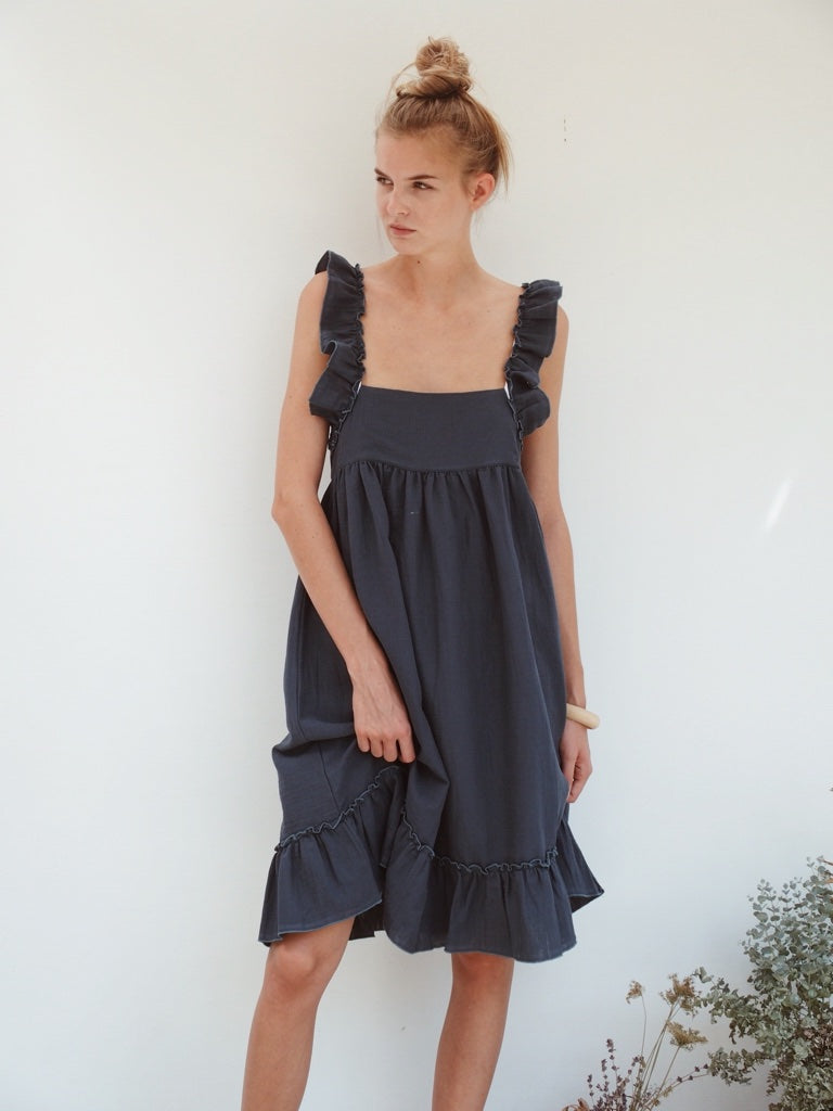 Dress Pinafore Antra Blue Woman