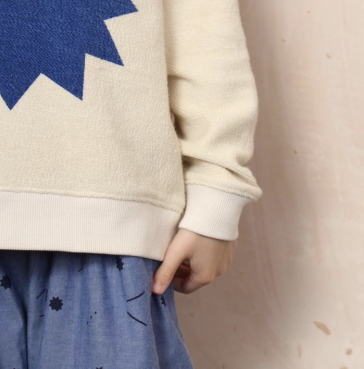 Sweater Star Print Blue Ecru