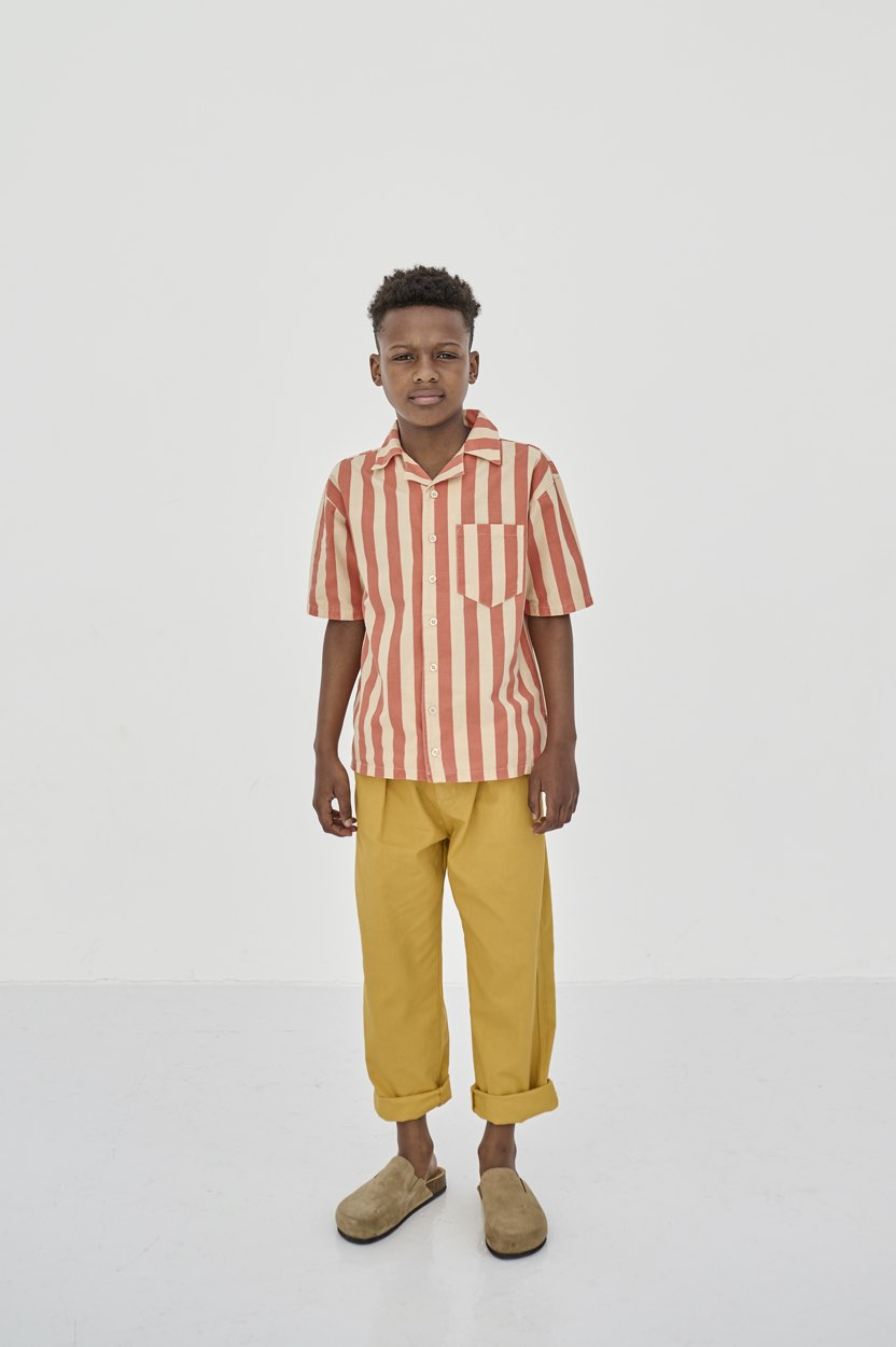 Shirt Boxy Tangerine Block Stripe