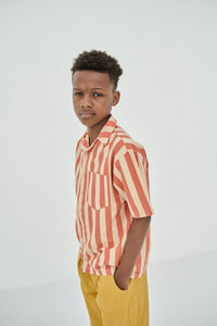 Shirt Boxy Tangerine Block Stripe