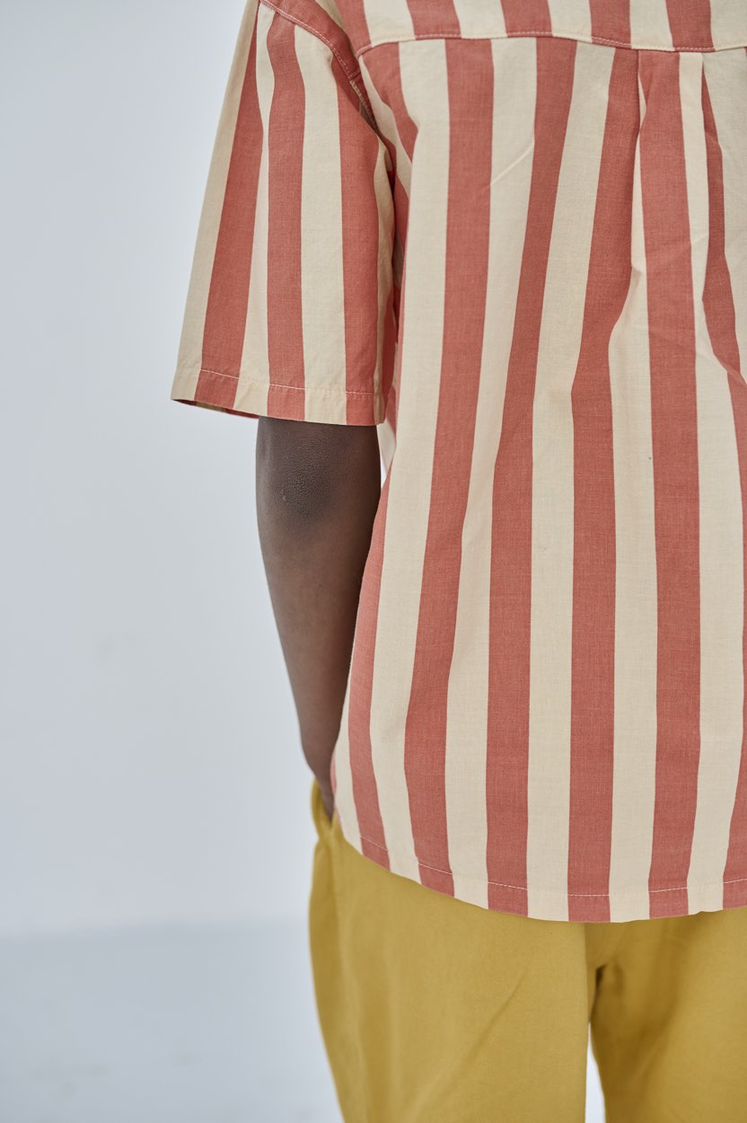 Shirt Boxy Tangerine Block Stripe