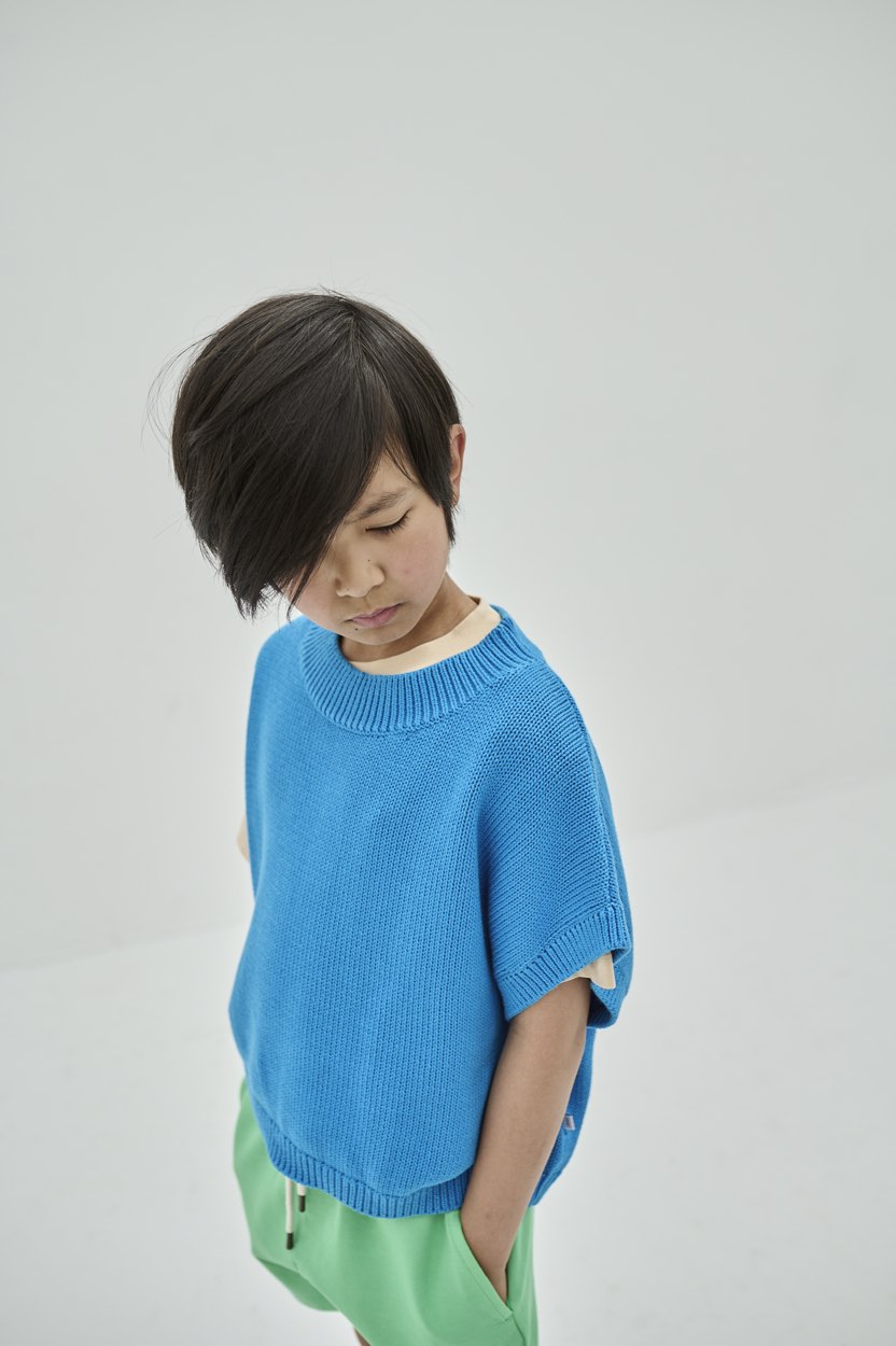 Top Knitted Boxy Bright Blue