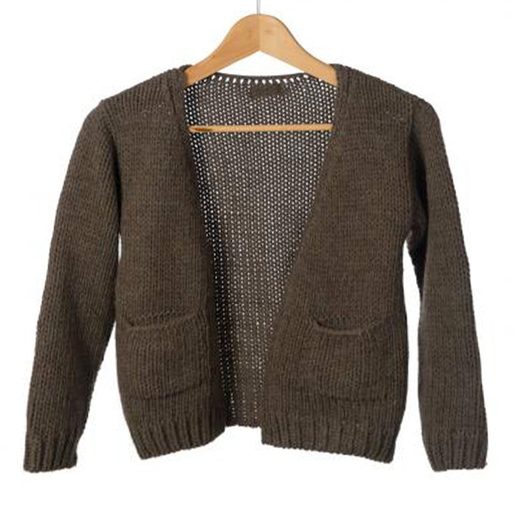 Cardigan Knitted Tate Brown Melee