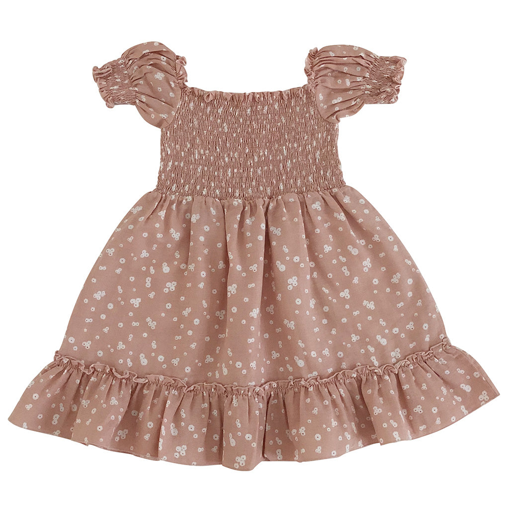 Dress Smocked Flower Petals