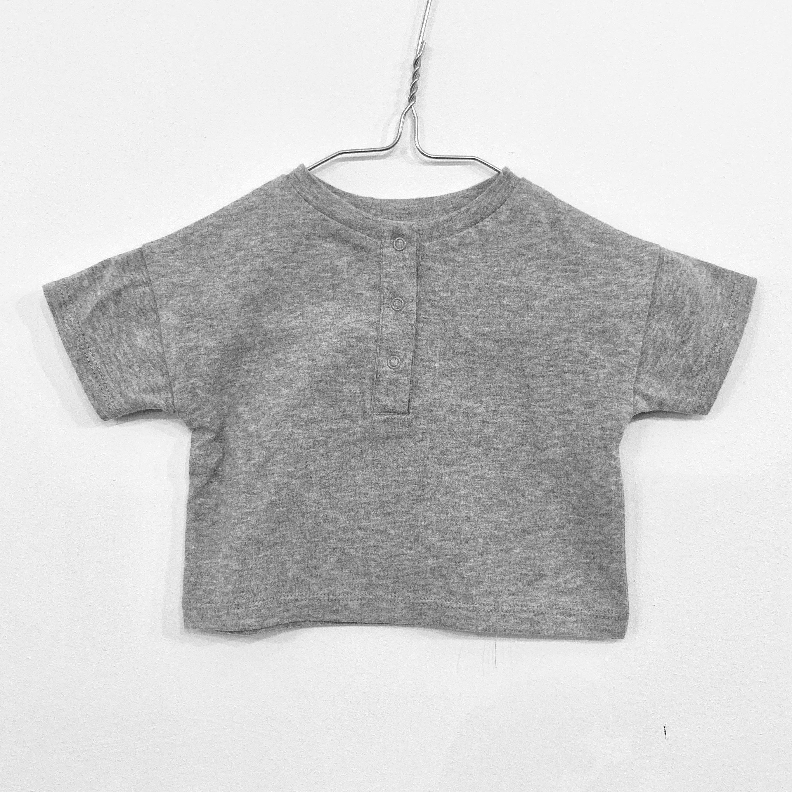 Tee Baby Short Sleeves Henley Grey Melange - Sample